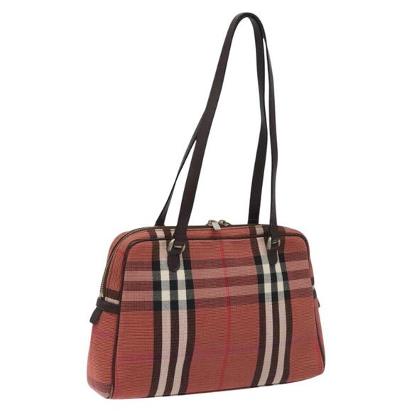 Burberry Nova Check Shoulder Bag Canvas Red - Picture 1 of 16